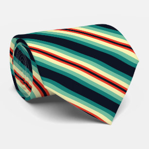 Cravate Blue Aqua Vert Jaune Rouge