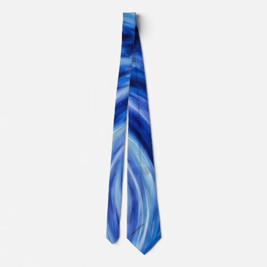 Cravate Blue Artsy Abstract Cool Colors Tie (Dos)