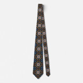 Cravate Blue Black Bronze Diamond Pattern (Devant)