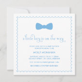 Cravate Blue Bow| Invitation Baby shower (Devant)