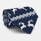 Cravate Blue Christmas Reindeer Motif sans couture (Roulé)