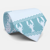 Cravate Blue Coastal Lobster Stripes (Roulé)