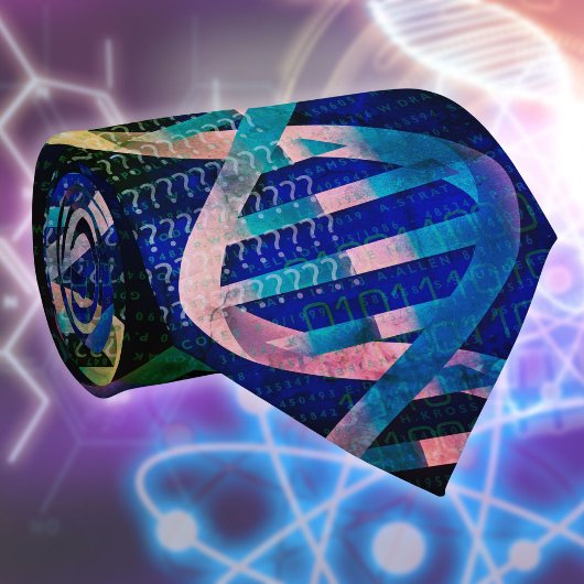 Cravate Blue DNA ID Art Science Médicale