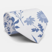 Cravate Blue Flowers Botanical Painting (Roulé)