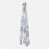 Cravate Blue Flowers Botanical Painting (Dos)