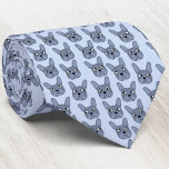 Cravate Blue French Bulldog<br><div class="desc">Un amusant petit motif bleu ou gris français Bulldog ou français sur un arrière - plan bleu. Idéal pour tous les amoureux de les chiens,  gardiens de chiens,  marcheurs de chiens et vétérinaires. Art original de Nic Squirrell.</div>