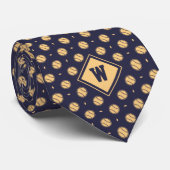 Cravate Blue Gold Baseball Icon Necktie (Roulé)