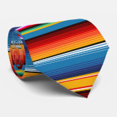 Cravate Blue Gold Red Sarape mexicaine (Roulé)