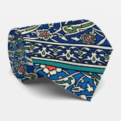 Cravate Blue Green Orange Turquoise Ornat Motif arabe (Roulé)