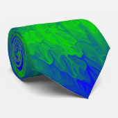 Cravate Blue Green plasma in liquide waves pattern (Roulé)