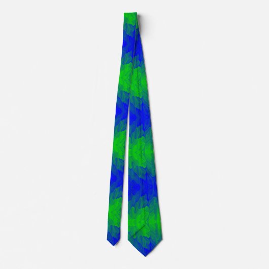 Cravate Blue Green plasma in liquide waves pattern (Dos)