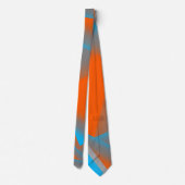 Cravate Blue Grey Orange Ombre Géométrique Art Abstrait (Dos)