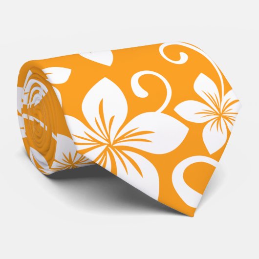 CRAVATE BLUE HAWAII (TANGERINE) (Roulé)