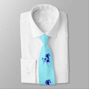 Cravate Blue Horses Neck Tie - Custom Colors