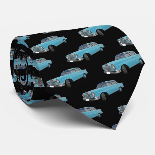 Cravate Blue Hotrod 1940s Motif automobile (Roulé)