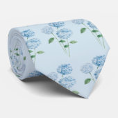 Cravate Blue Hydrangea Flower Painting Pattern (Roulé)