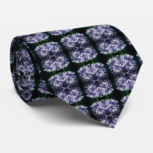 Cravate Blue Hydrangea Petals Gros plan Abstrait (Roulé)
