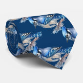 Cravate Blue Jay, collection d'oiseaux d'aquarelle (Roulé)