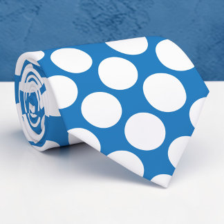 Cravate Blue Jumbo Polka Dots Custom Necktie