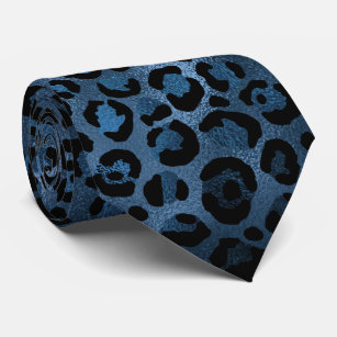 Cravate Blue Leopard Poster de animal Luxe Design Shimmer