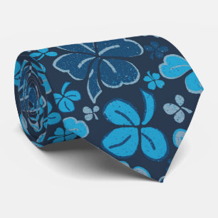 Cravate Blue Lucky Shamrock Clover St Patrick`s Day