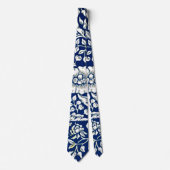 Cravate Blue Mallow, William Morris motif, (Devant)