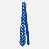 Cravate Blue Nordic Style Polar Ours Noël Snowflake (Devant)