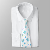 Cravate Blue Oubliez-moi pas un motif sans coutures (Attaché)