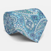 Cravate Blue Paisley tendance (Roulé)