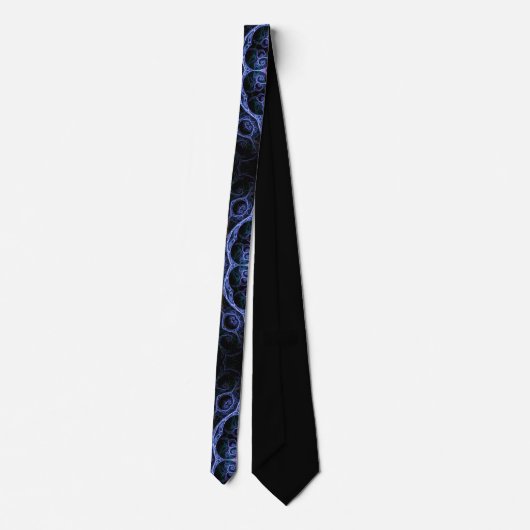 Cravate Blue & Pink Floral Fractal Pattern Tie (Dos)