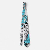 Cravate Blue Psychedelic Chat Kitten Illustration Abstrait (Dos)