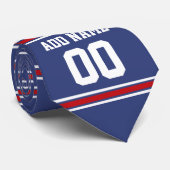 Cravate Blue Red Football Jersey Nom personnalisé Numéro (Roulé)