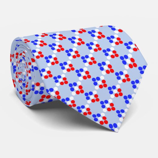 Cravate Blue red white dotted (Roulé)