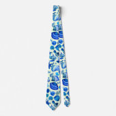 Cravate Blue Sea Shells Ocean Motif (Devant)