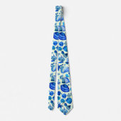 Cravate Blue Sea Shells Ocean Motif (Dos)