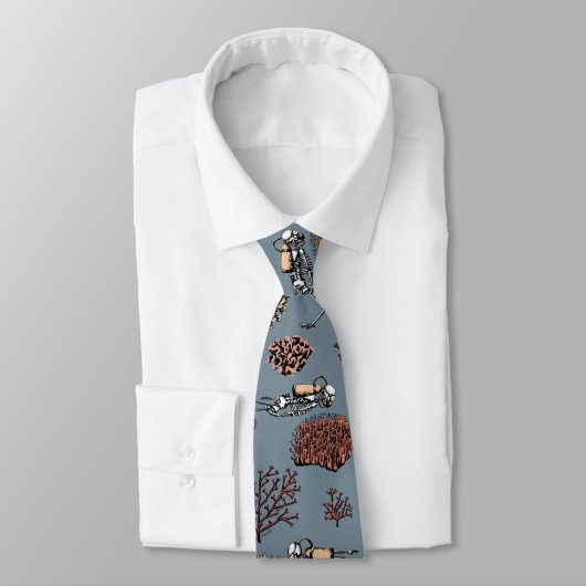 Cravate Blue Skeleton Scuba Divers Necktie (Attaché)