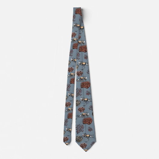 Cravate Blue Skeleton Scuba Divers Necktie (Dos)