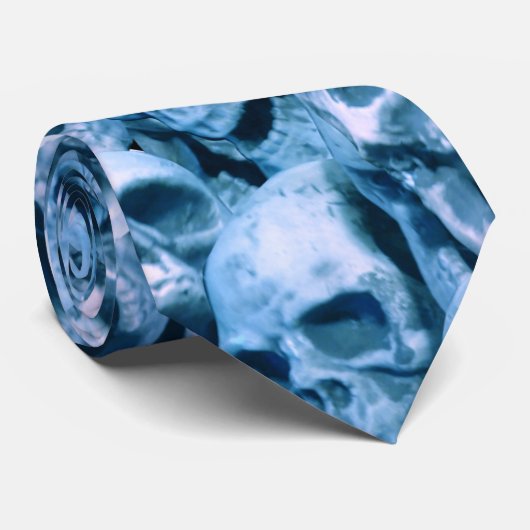 Cravate Blue Skulls (Roulé)