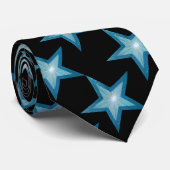 Cravate Blue Star noir (Roulé)