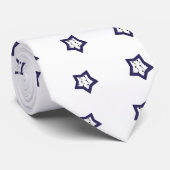 Cravate Blue Stars avec notes musicales (Roulé)