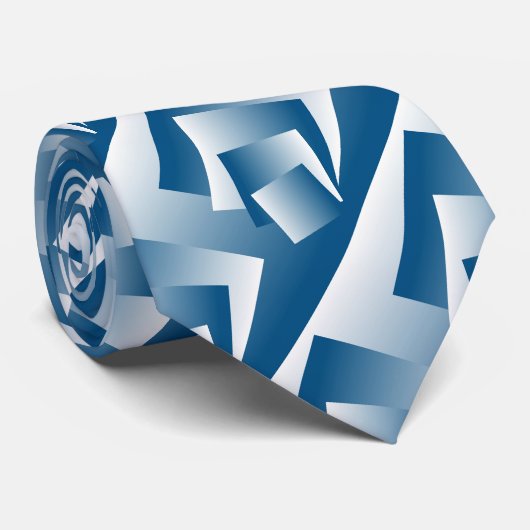 Cravate Blue Teal geometry (Roulé)