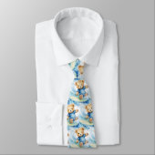 Cravate Blue Teddy Bear Surfing (Attaché)