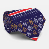 Cravate Blue Thai Ikat Motif sans couture (Roulé)