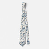 Cravate Blue Vintage Floral Pattern (Devant)