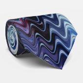 Cravate Blue Violet Teal White Marbling Abstraction (Roulé)