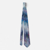 Cravate Blue Violet Teal White Marbling Abstraction (Dos)