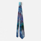 Cravate Blue Violet Teal White Marbling Abstraction (Dos)