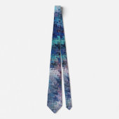 Cravate Blue Violet Teal White Marbling Abstraction (Devant)