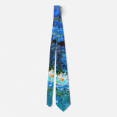 Cravate Blue Water-Lys, peinture d'art (Dos)