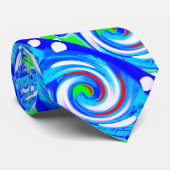 Cravate Blue wave succès art mode (Roulé)